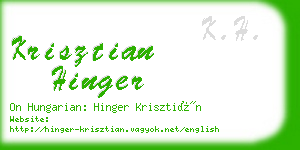 krisztian hinger business card